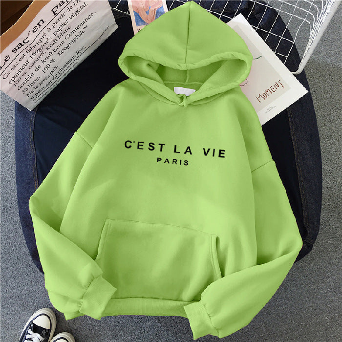 Variant image for Women Hoodie White Polyester | Paris Print-19