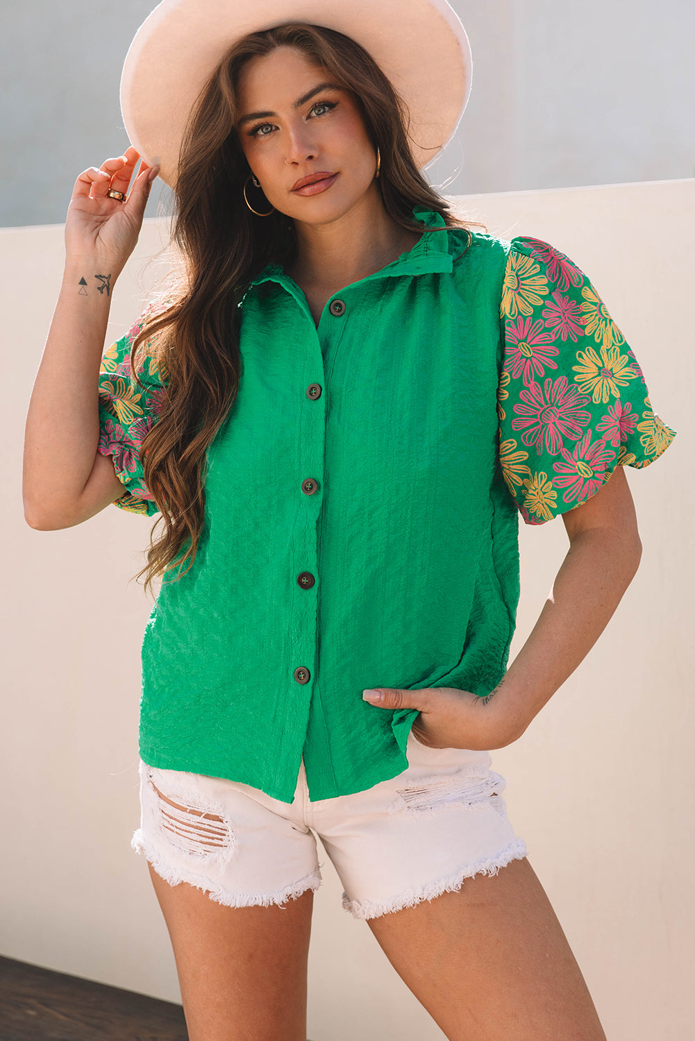 Women Embroidered Puff Sleeve Top | Arlisse
