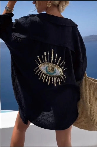 Men Embroidered Oversized Shirt Dress | Ruth