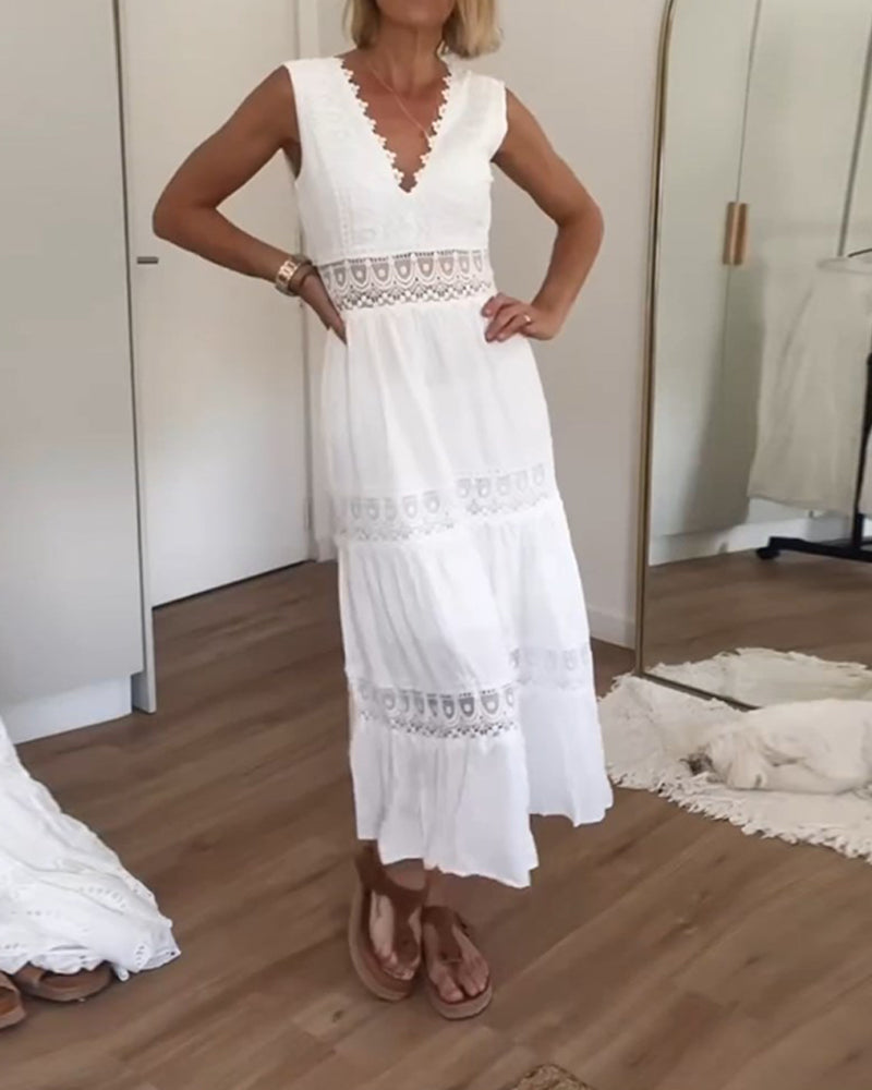Women Boho Lace Midi Dress | Sabrina