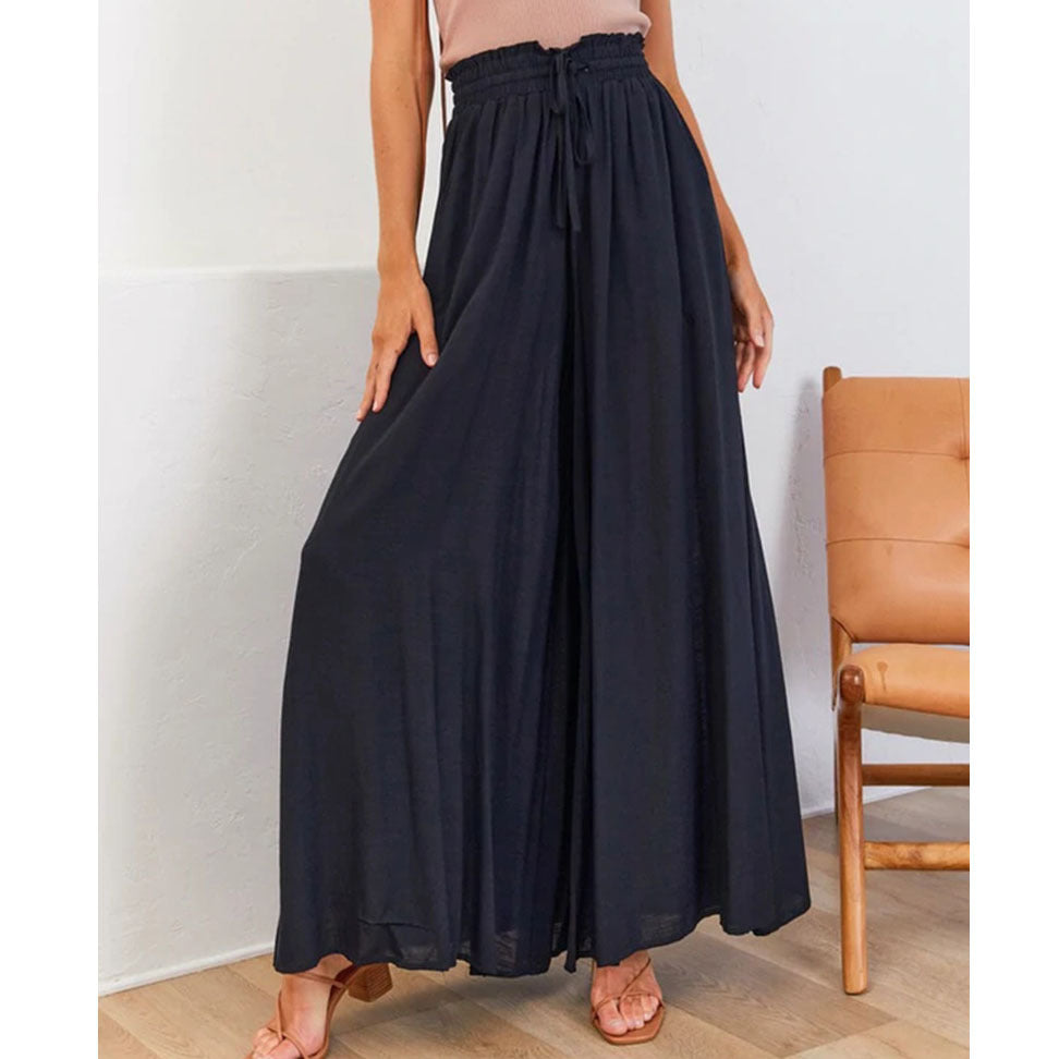 Variant image for Women Wide Leg Trousers White Spandex | Elegant Comfort-11