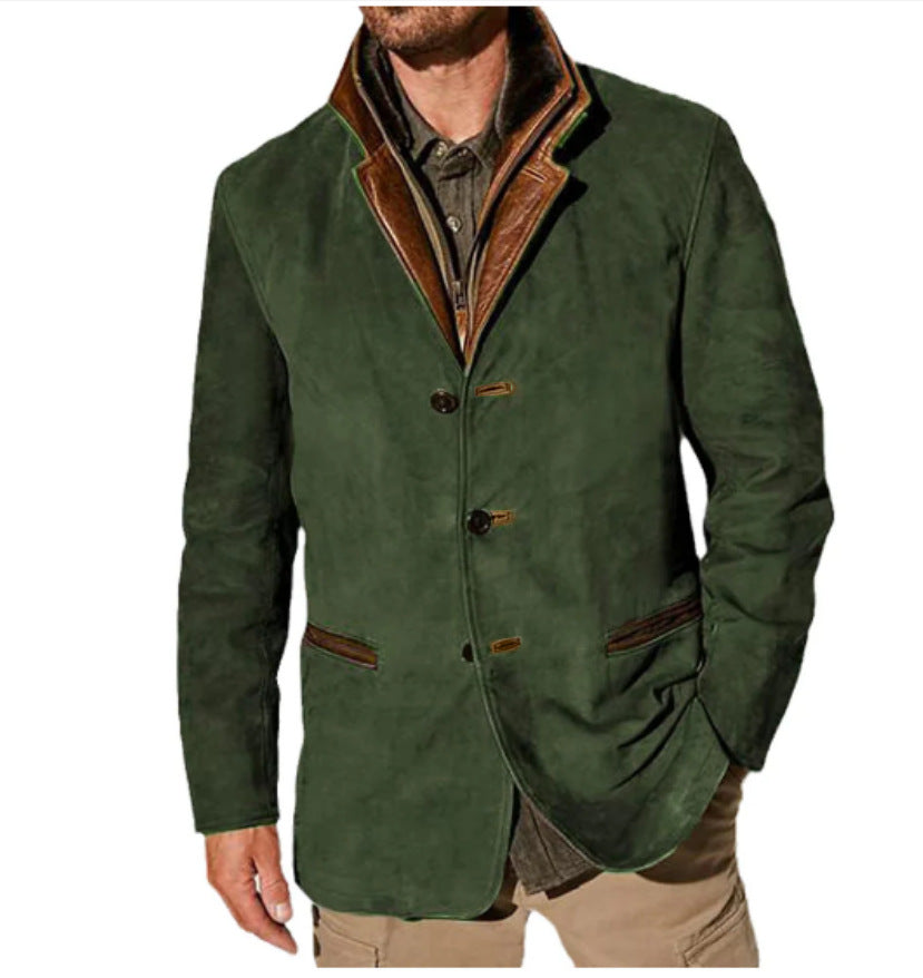 Men Vintage Suede Blazer | Nicholo