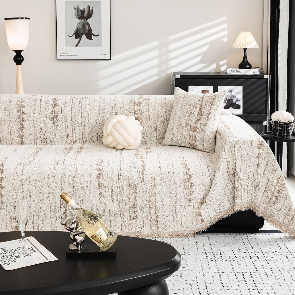 Sofa Cover Almond Chenille | Comfort & Style 3