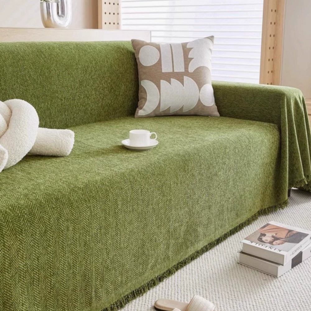 Waterproof Sofa Cover Grey Chenille | Modern Minimalist 1