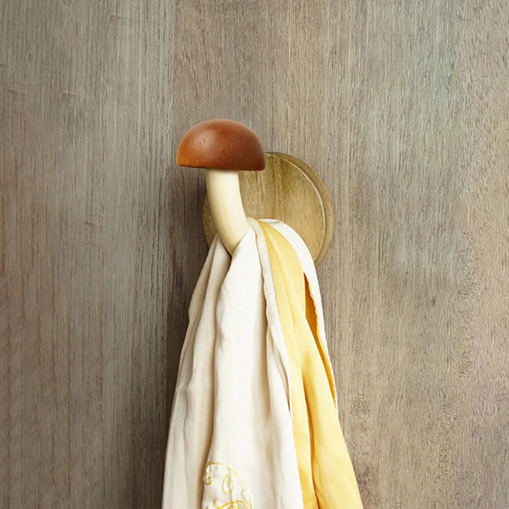 Wooden Wall Hook Mushroom Red Brown | Nature Charm 4