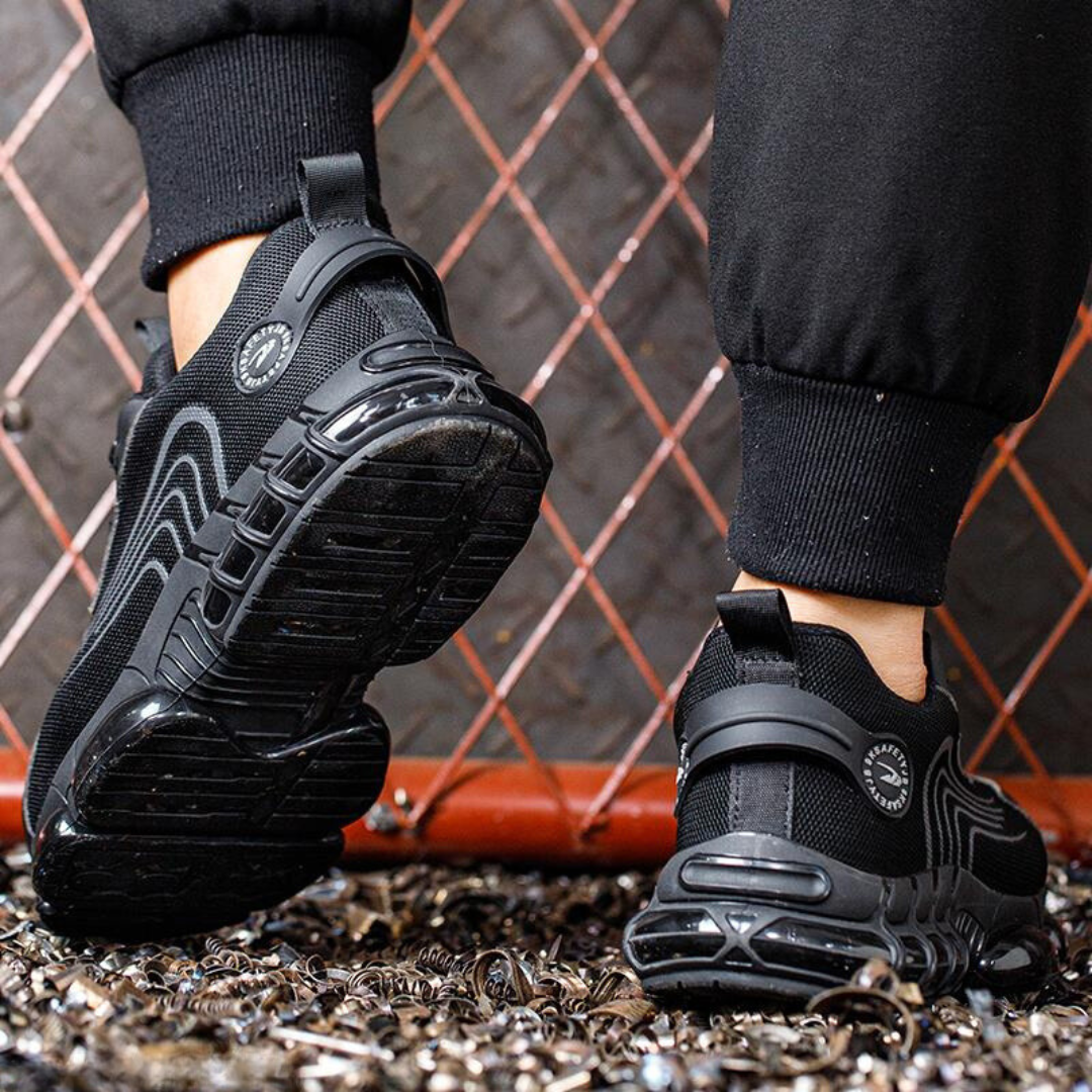 Men Safety Shoes Black Knit | Guardian-4