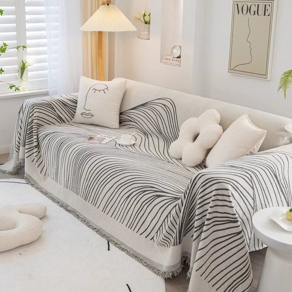 Sofa Cover Chenille Wave Pattern | Calista 3
