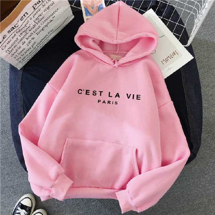 Variant image for Women Hoodie White Polyester | Paris Print-37