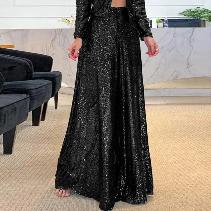 Women Wide Leg Pants Sequin | Gloria-2
