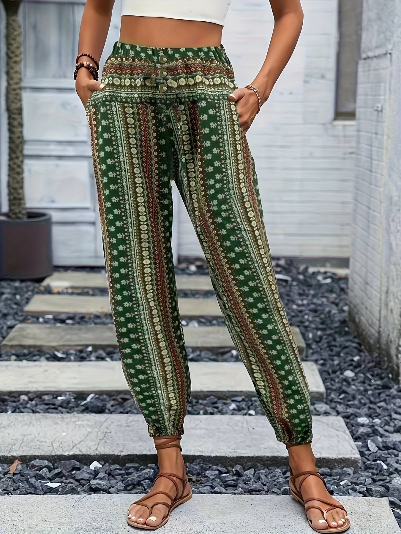 Viviana | Stylish High-Waist Printed Pants for Women