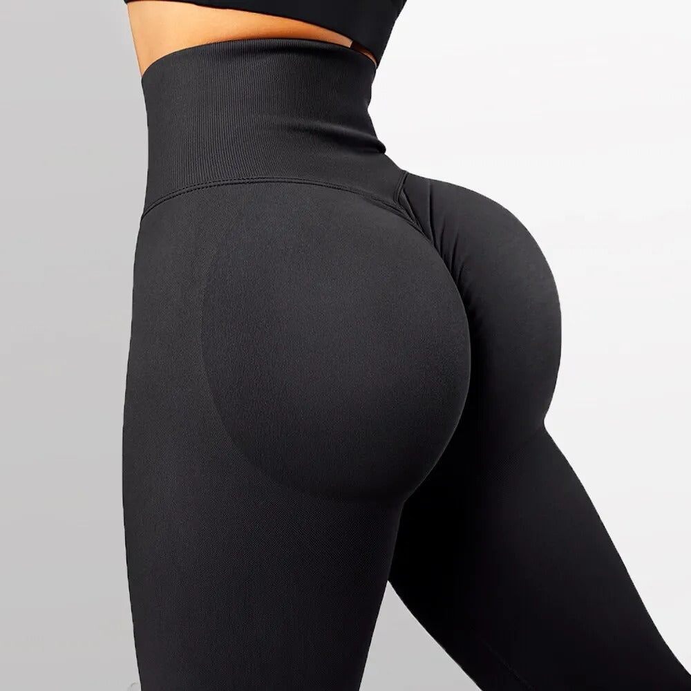 Variant image for Women Gym Leggings Black Seamless Polyester | Bella-1