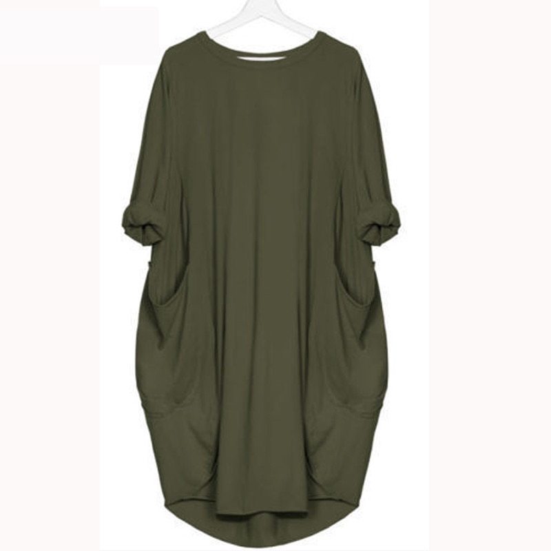 Women Relaxed Pocket Midi Dress | Zoe