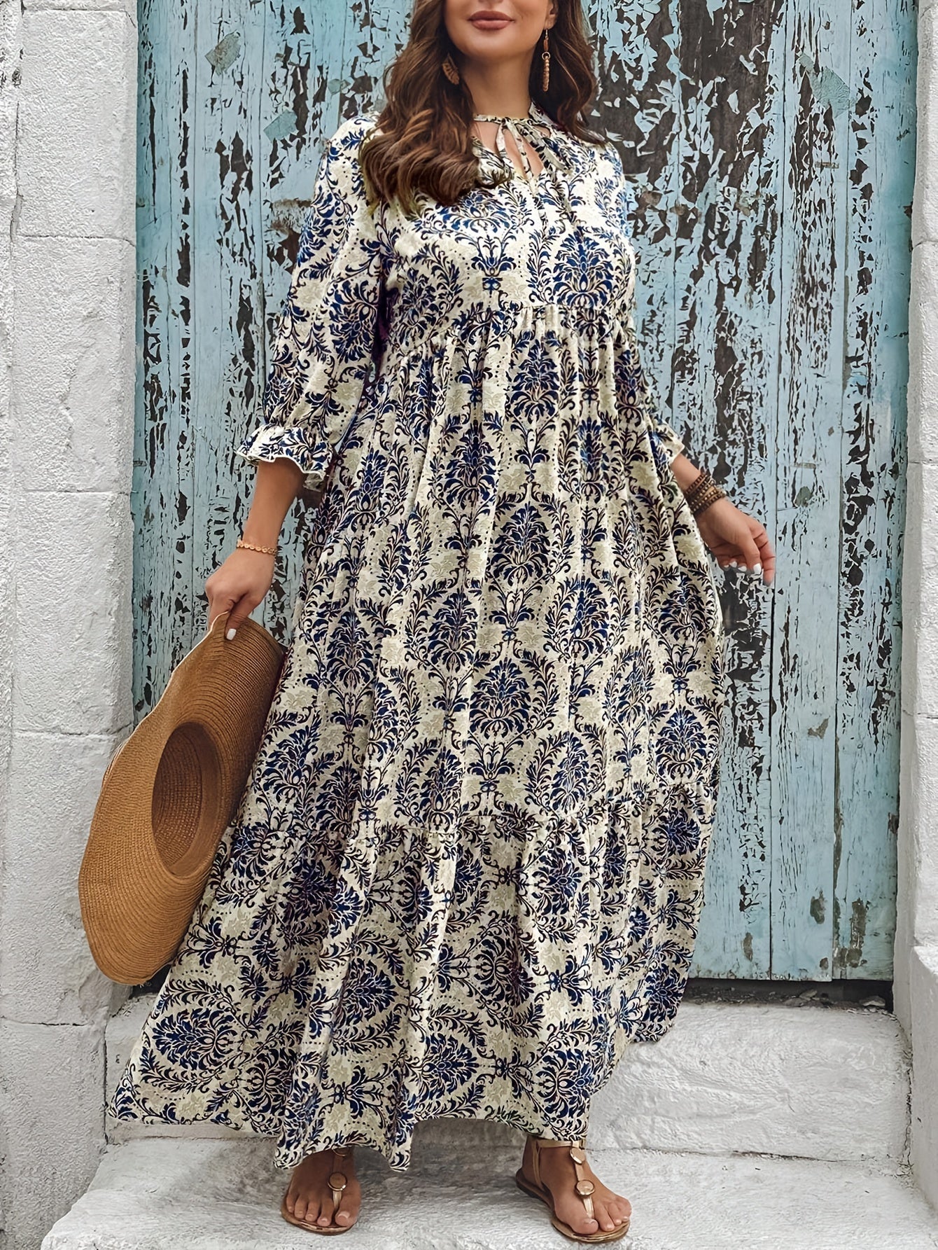 Boho Tiered Printed Maxi Dress | Selah
