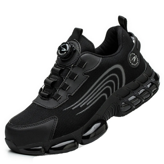 Men Safety Shoes Black Knit | Guardian-1