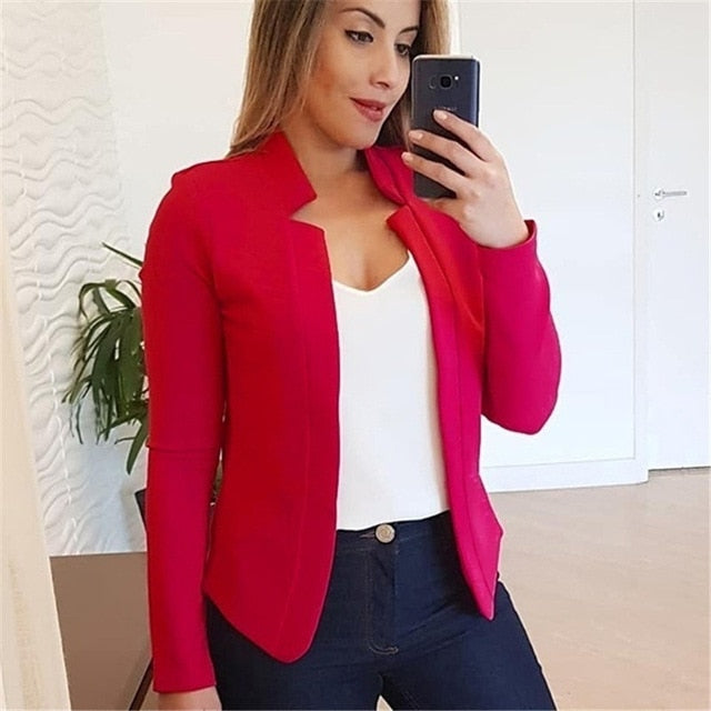 Women Tailored Open-Front Blazer | Emily