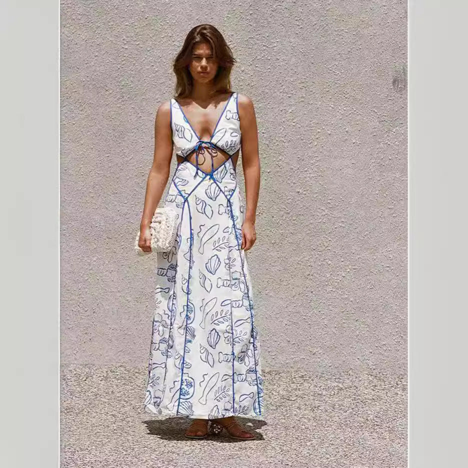 Women Seaside Cutout Maxi Dress | Tabitha