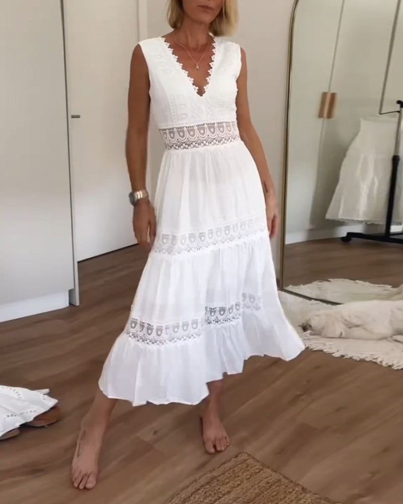 Women Boho Lace Midi Dress | Sabrina