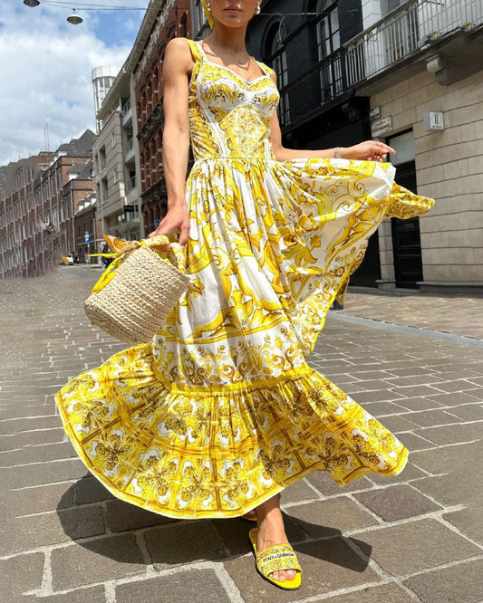 Women Baroque Print Maxi Dress | Camila
