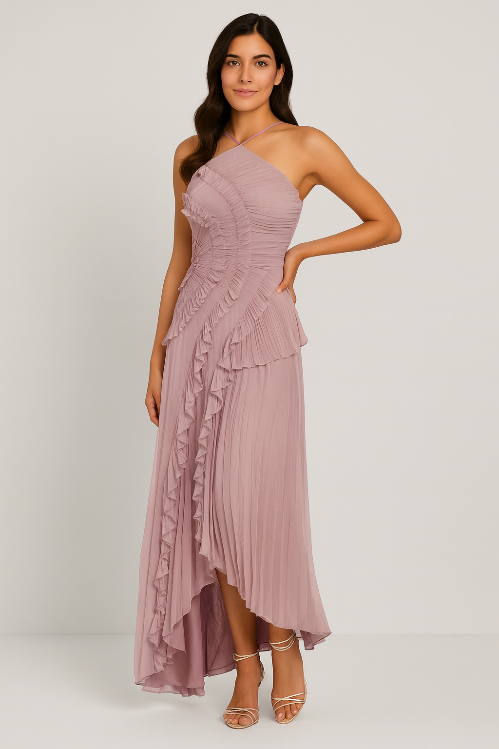 Women Maxi Dress with Bow-Back Neckline | Amiyah