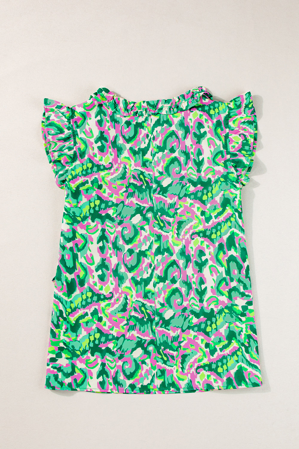 Women Printed Ruffle Sleeve Tank Top | Calindra