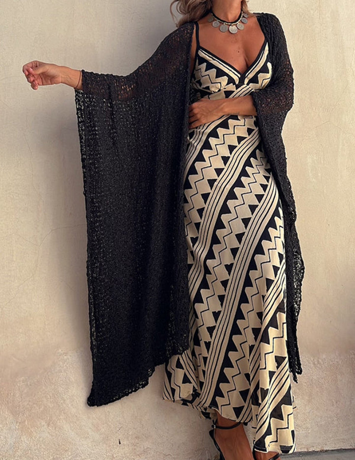 Women Midi Dress Satin Ethnic Print | Cory-4