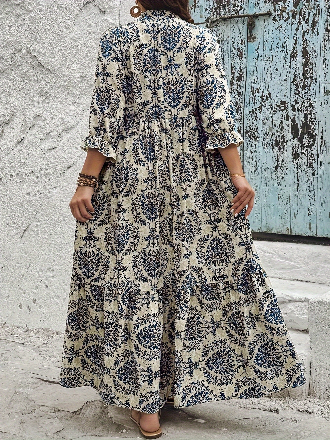 Boho Tiered Printed Maxi Dress | Selah
