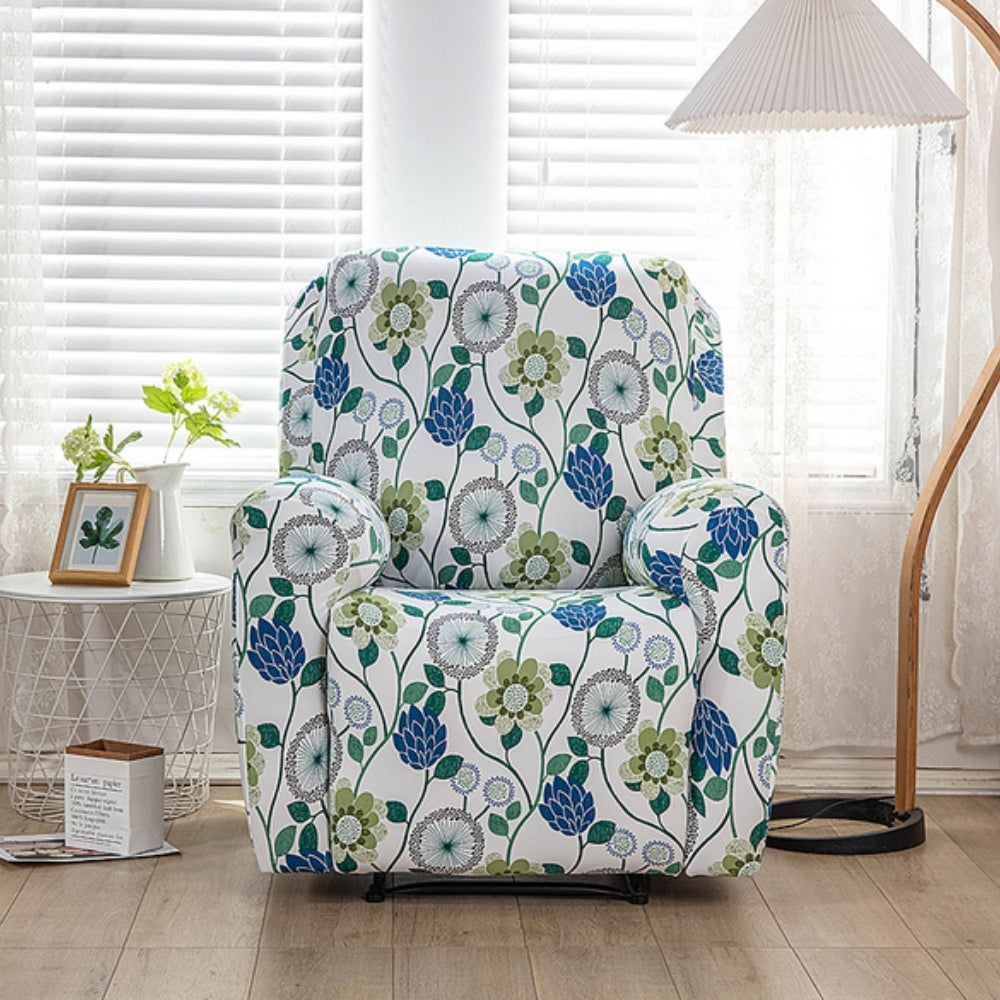 Recliner Sofa Cover Floral Stretchy Fabric | Elegant Home Decor 2