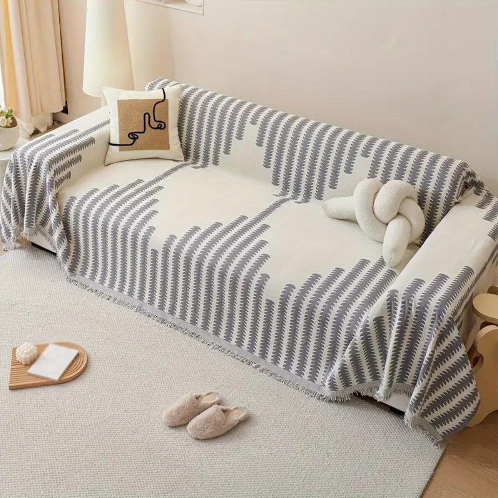 Sofa Cover Gray Chenille Non-Slip | Elegant Comfort 6