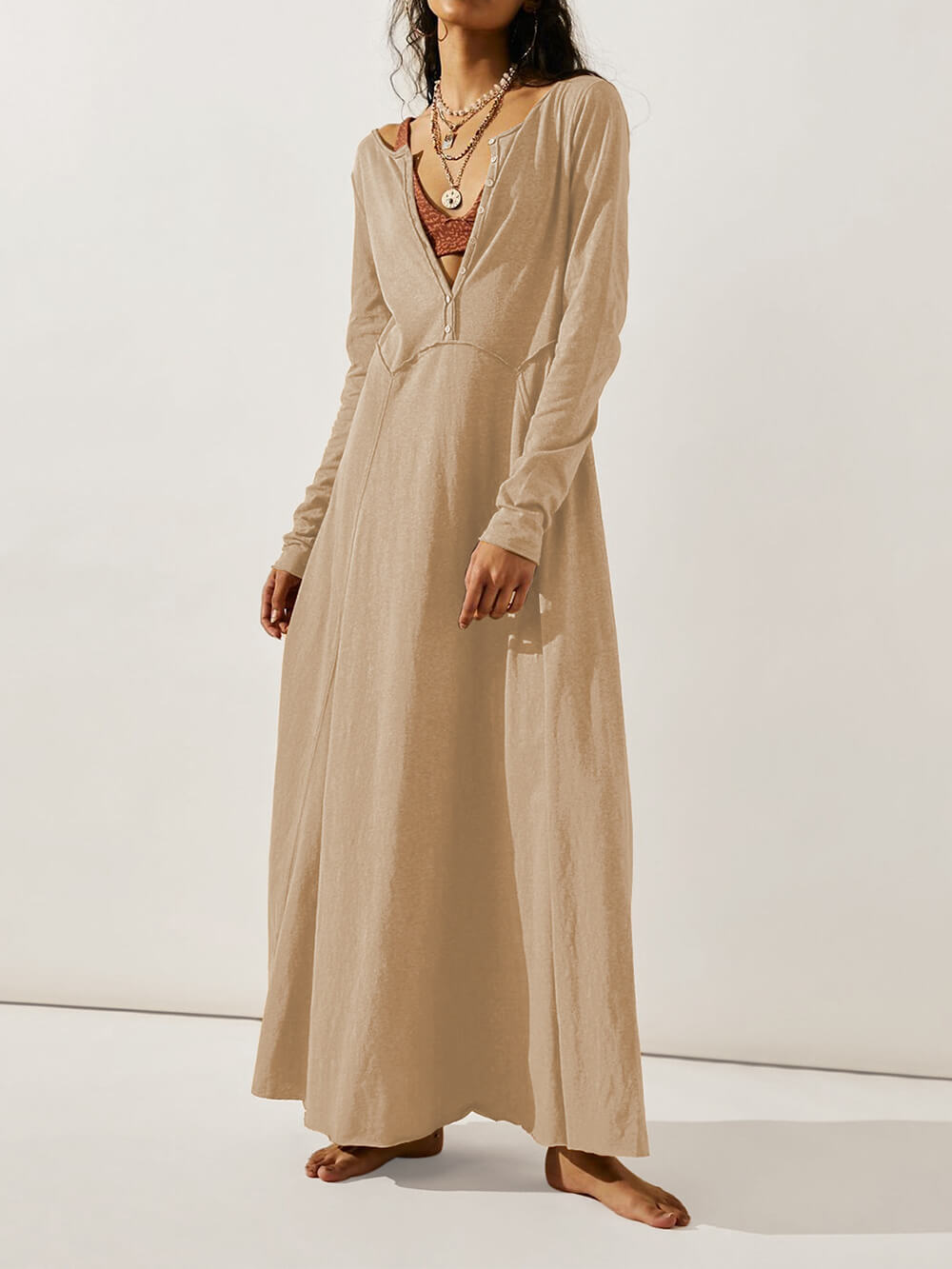Variant image for Women Maxi Dress Blue Cotton | June-13