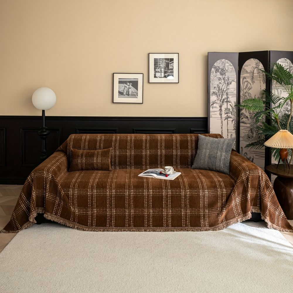 Sofa Cover Plaid Chenille Anti-Slip | Chesterfield 2