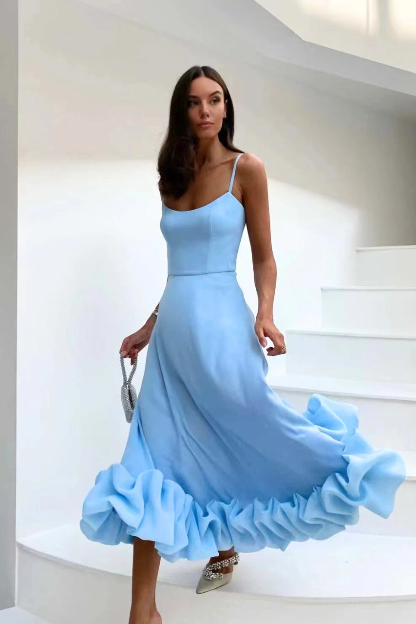 Women Elegant Ruffled Midi Dress | Amara