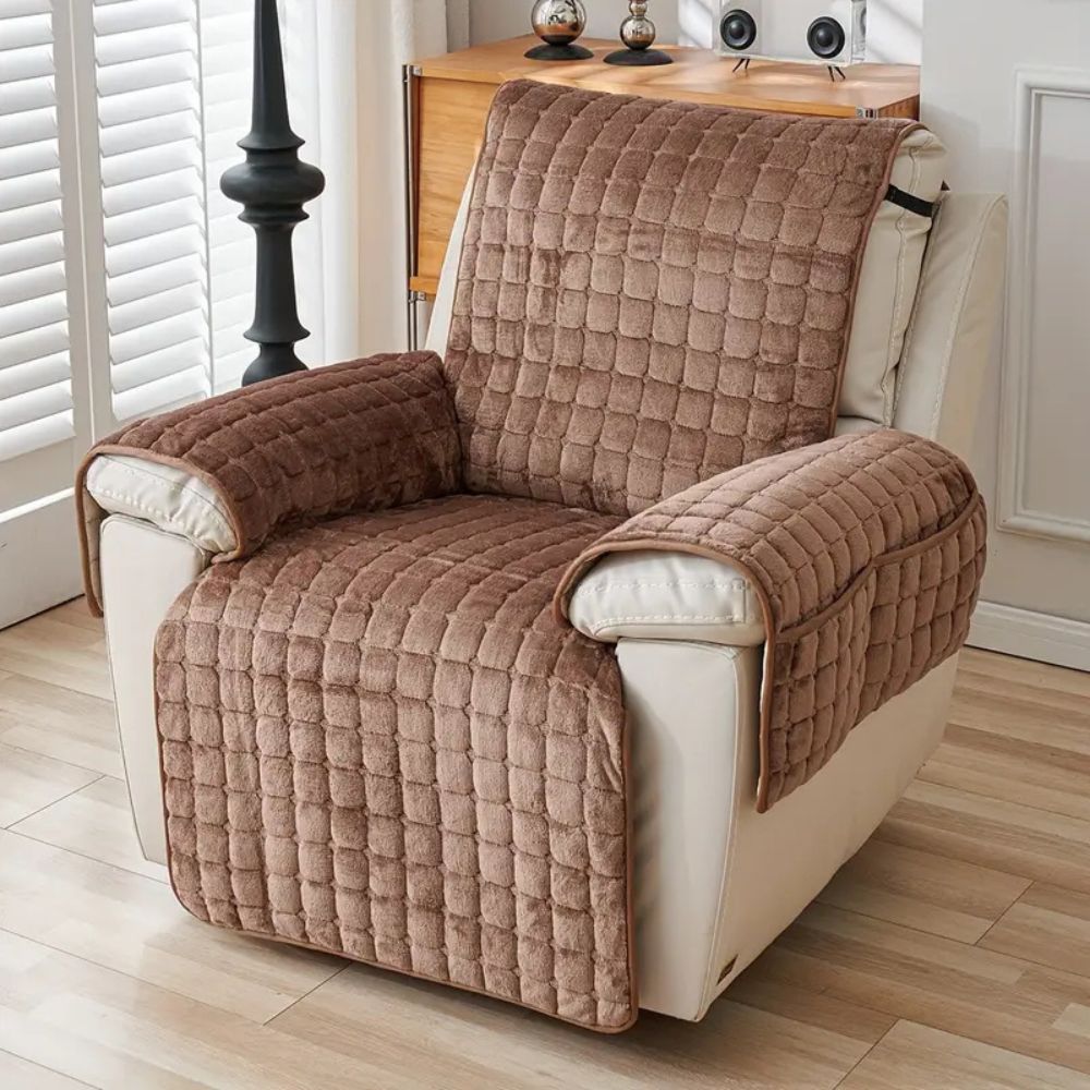 Recliner Chair Cover Grey Microfibre | Cozy Comfort 2
