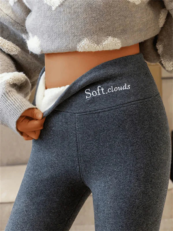 Women Leggings Black Fleece Lined | Erica-1