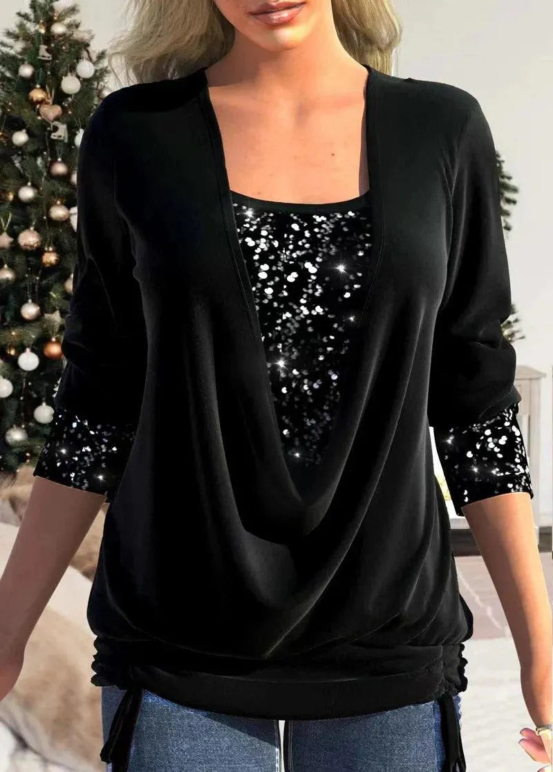Sparkling Layered Blouse | Evangeline