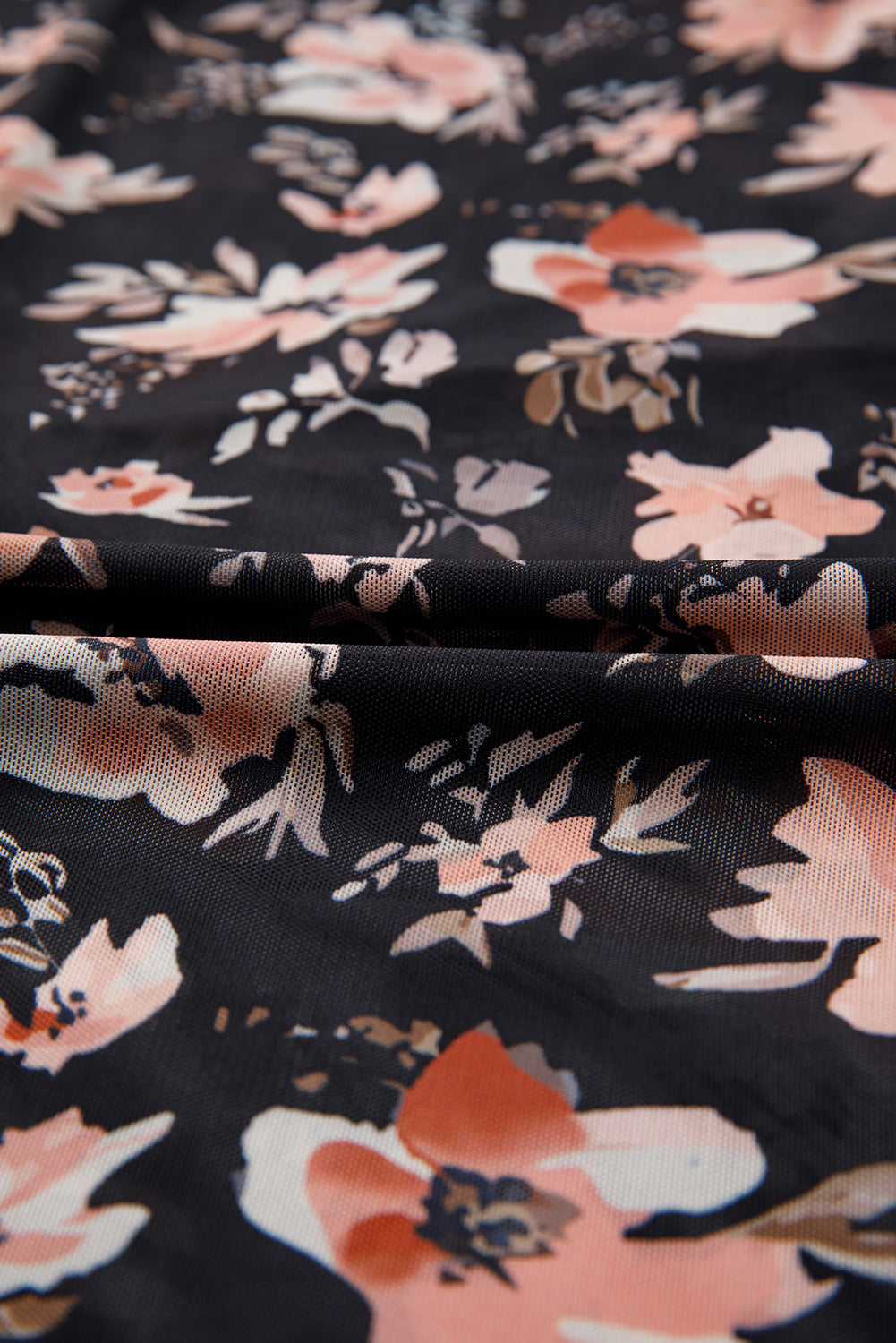 Women Floral Mesh Slim Top | Serelina