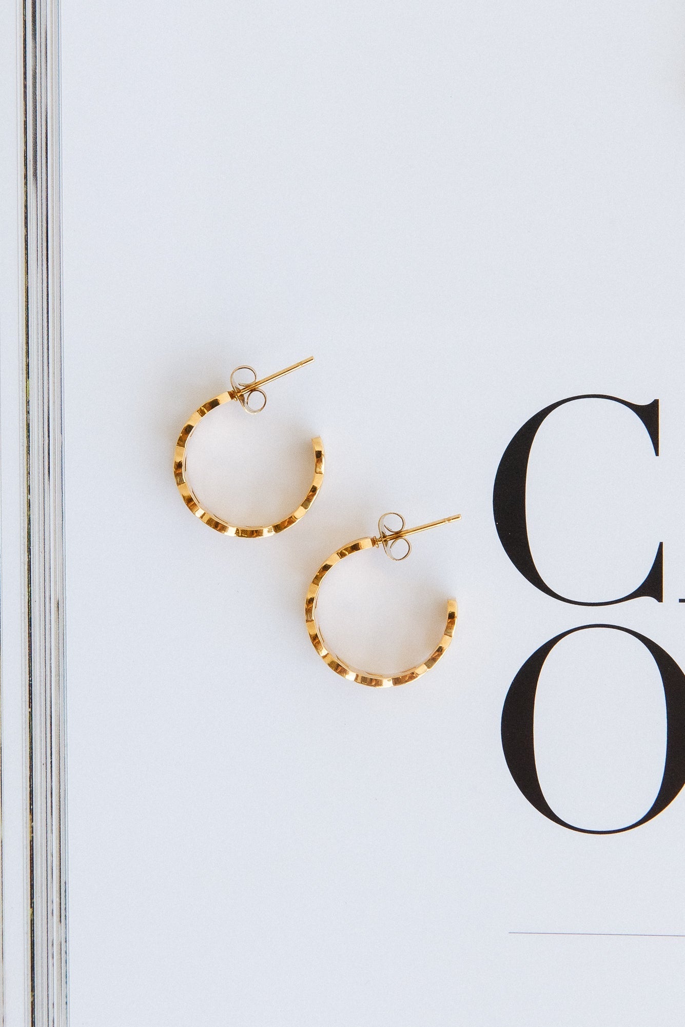 Women Gold Hoop Earrings Stainless Steel | Union of Ours-4