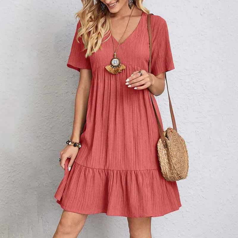 Women Relaxed Fit Boho Mini Dress | Natalie