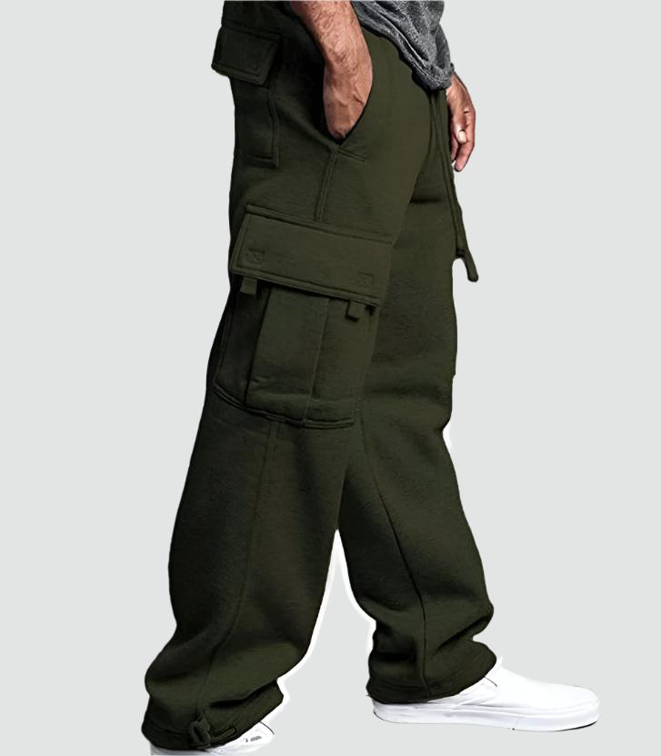 Men's Cargo Trousers Grey Cotton Multi-Pocket | Cameron-2