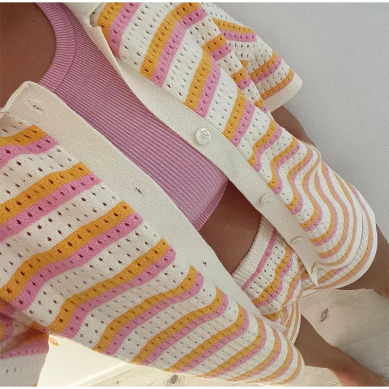 Elara | Striped Knit Set Women