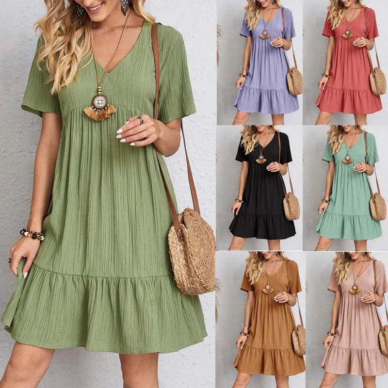 Women Relaxed Fit Boho Mini Dress | Natalie