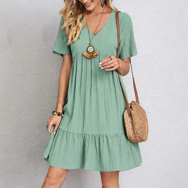 Women Relaxed Fit Boho Mini Dress | Natalie
