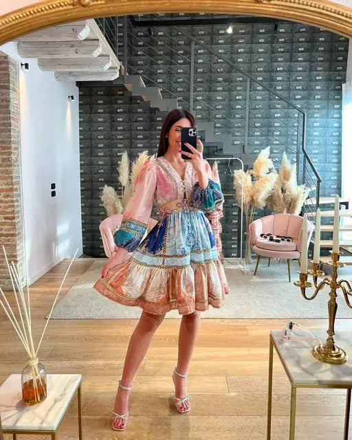 Variant image for Women Beach Robe Multi-Color Polyester | Summer Breeze-6