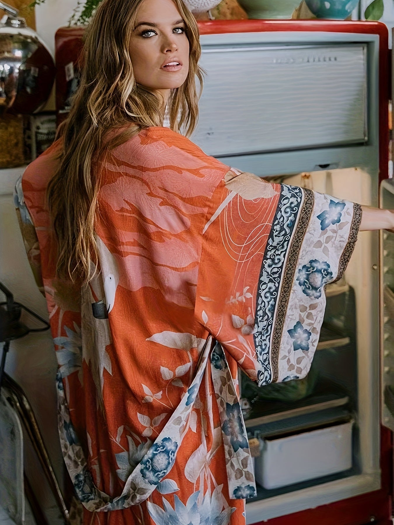 Women Bohemian Printed Kimono | Danielle