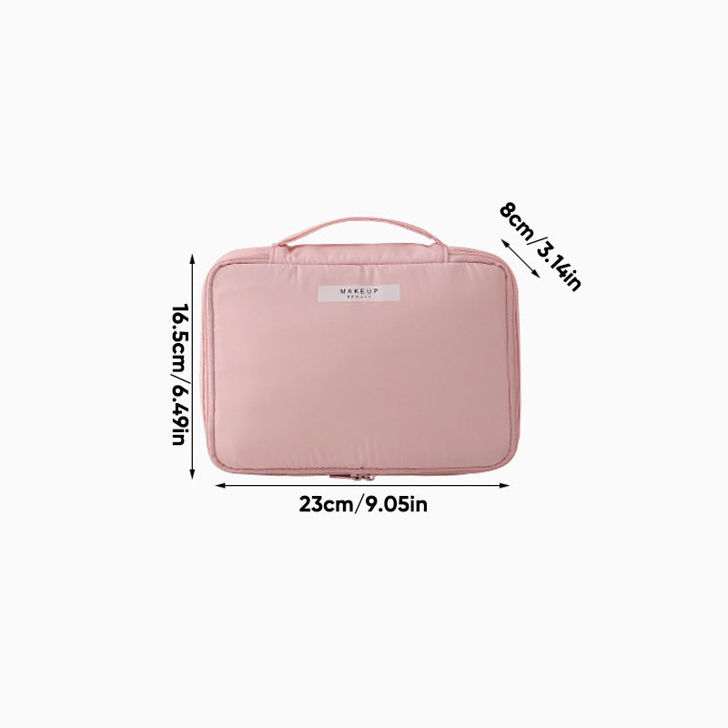 All-in-One Makeup Organizer for Travel – Compact Cosmetic Storage with Multiple Compartments and Elastic Brush Slots 3