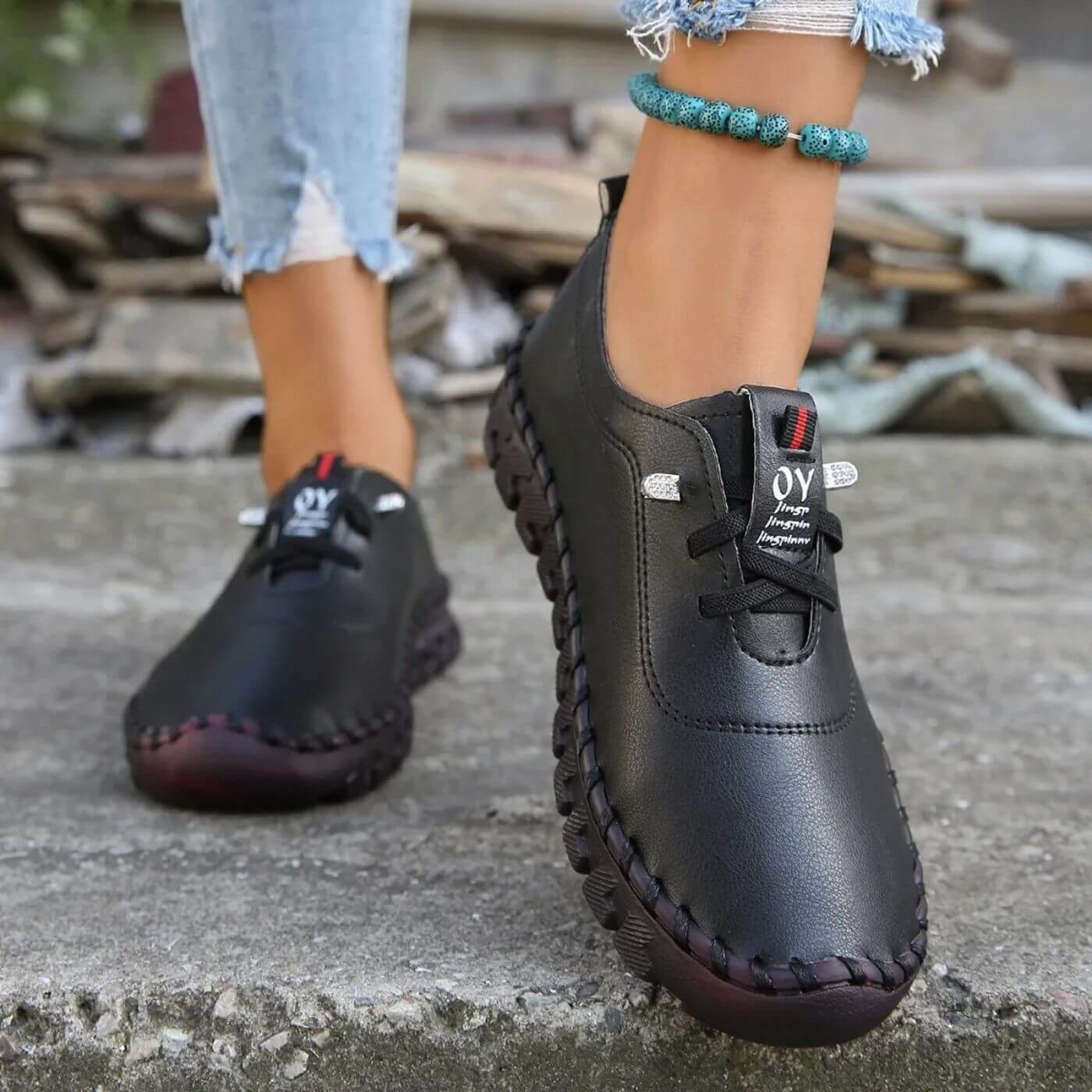 Variant image for Women Orthopaedic Sneakers Black Mesh | Orlena-12