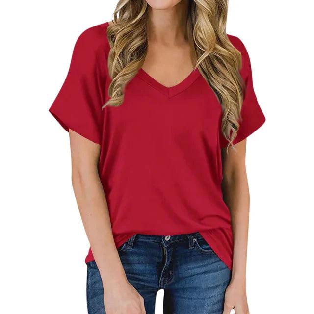 Women V-Neck Basic T-Shirt | Mia