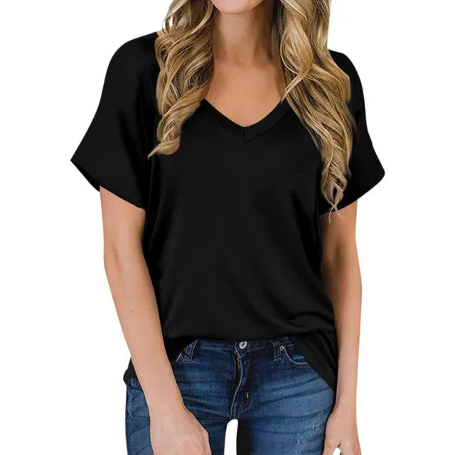 Women V-Neck Basic T-Shirt | Mia