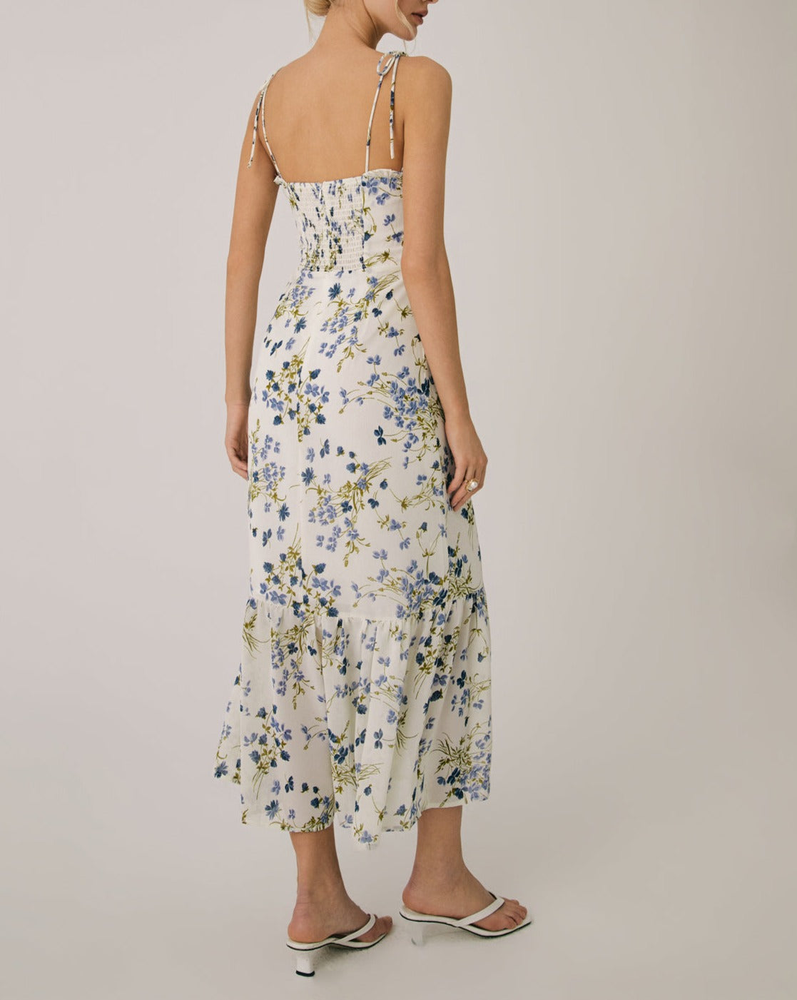 Women Maxi Dress White Polyester | Graziella-5