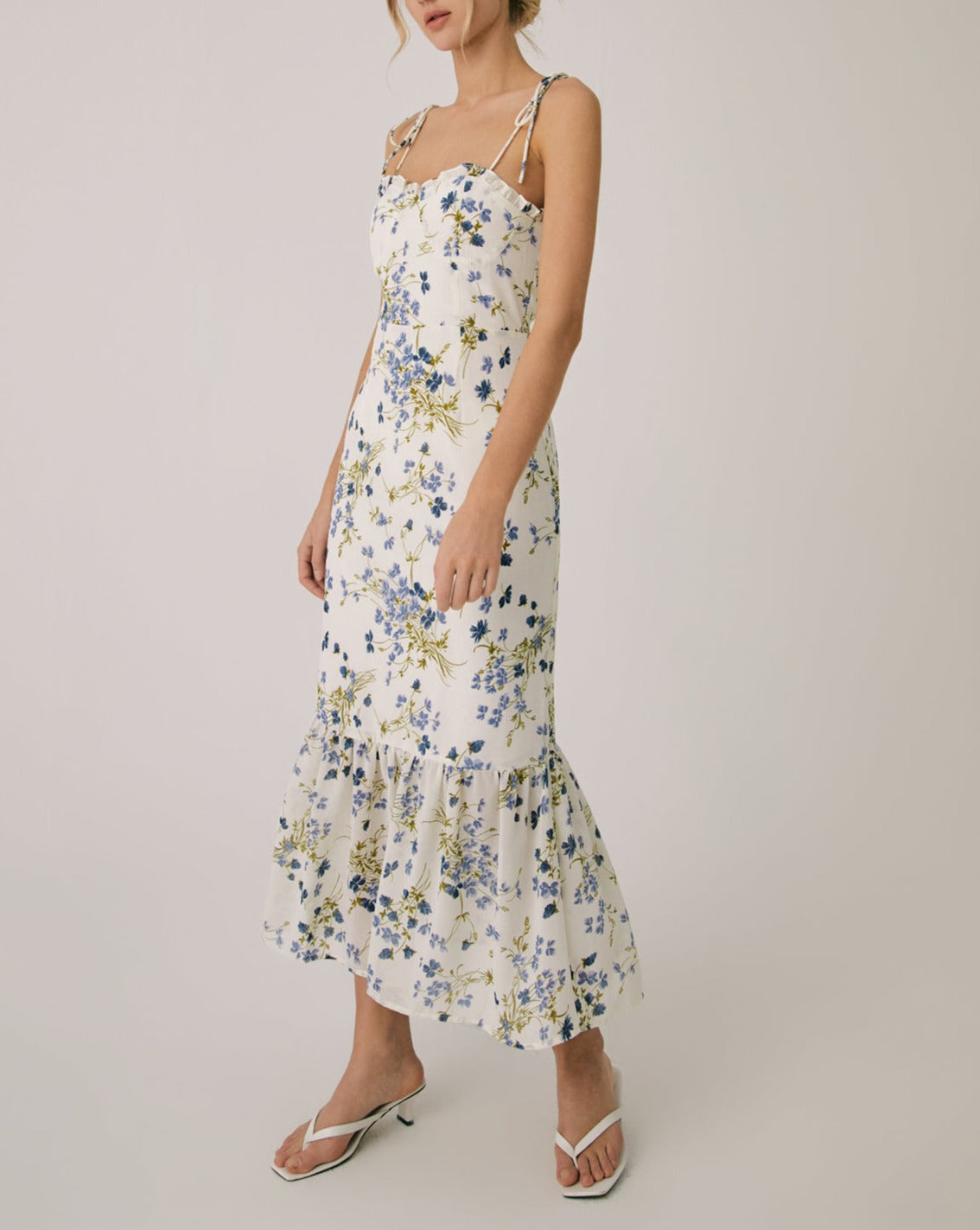 Women Maxi Dress White Polyester | Graziella-3