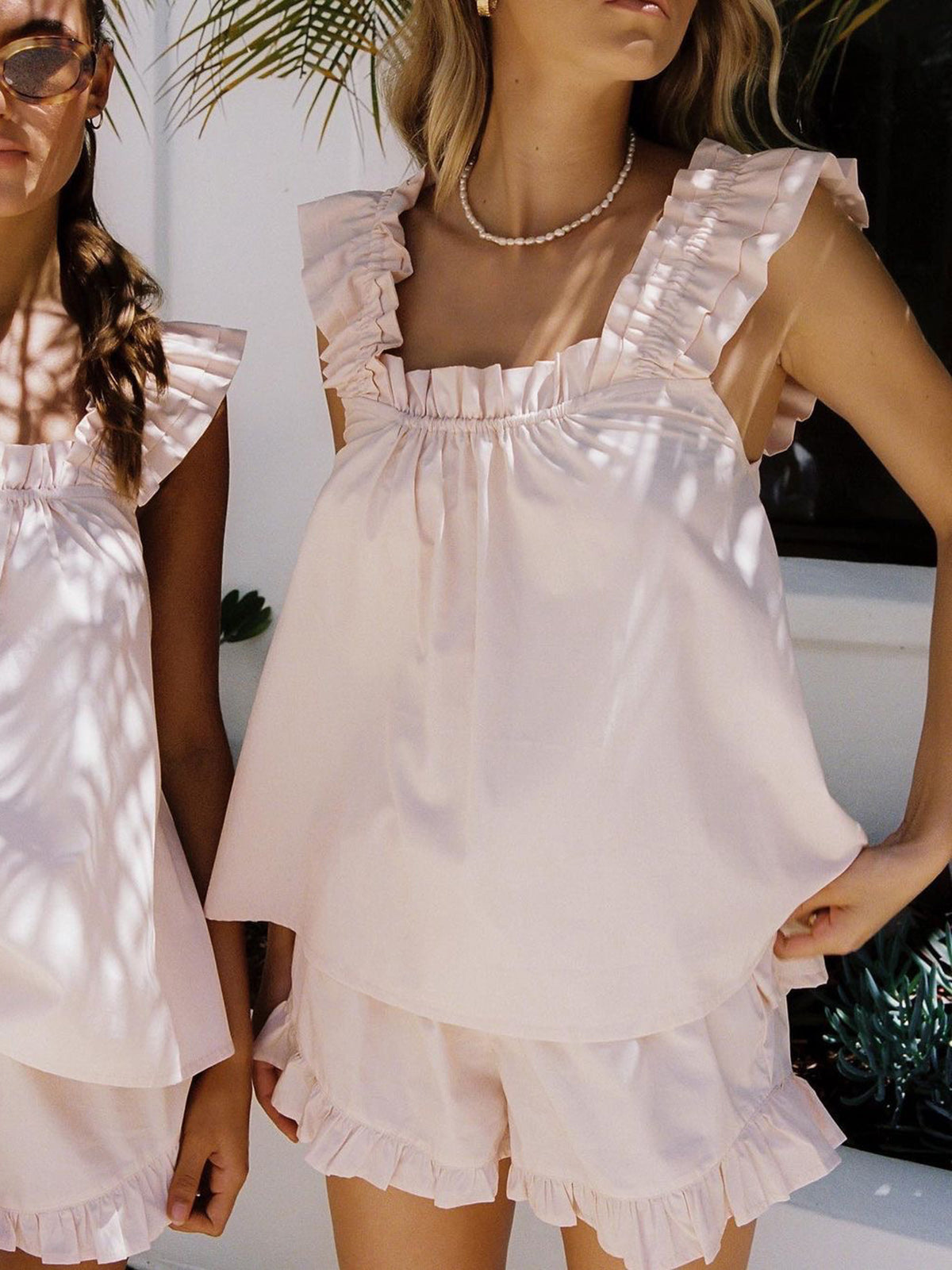 Women Ruffle Summer Lounge Set | Sophia